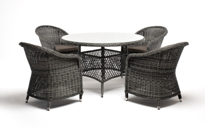 "Равенна" обеденная группа плетеная, цвет графит