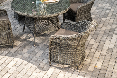 "Равенна" обеденная группа плетеная, цвет графит