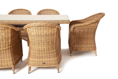 "Эспрессо" обеденная группа плетеная, цвет соломенный
