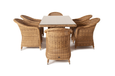 "Эспрессо" обеденная группа плетеная, цвет соломенный