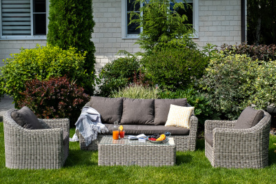 "Фабриция" кресло из искусственного ротанга, цвет серый